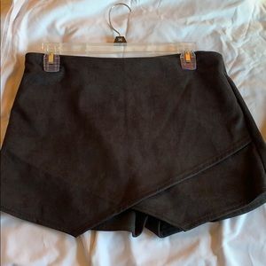 Black suede skort!